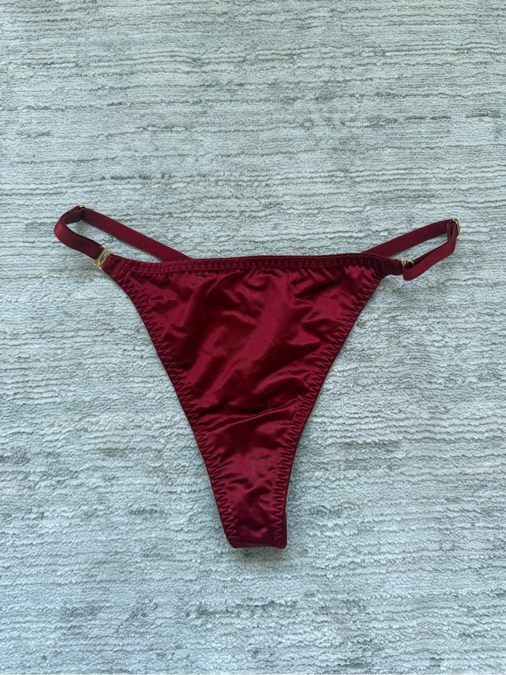 Women’s Satin High-Cut Bikini Panty in Burgundy